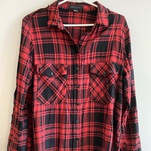 Sanctuary Red Plaid Button-Down
